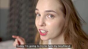 woke up my muscular boyfriend for rough creampie pounding his big cock deep.