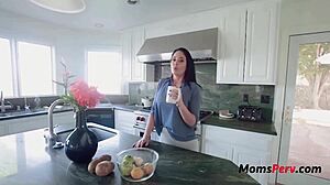 Busty Milf Step Mom's Kitchen Cheating Ride With Young Stud