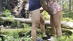 Deep Forest Public Pounding With Big Tits Milf