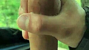 Dude flashing my monster cock outdoors under pants hoping someone spots it 🍆🌳😏