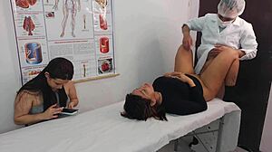 nurse latina and her man visit kinky male gynecologist for wild threesome humiliation play
