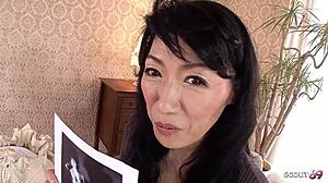 Does this Japanese gilf's saggy tits shake wild in uncensored vibro egg orgasm casting??