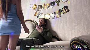 petite milf grabs my monster cock deepthroats sloppy then swallows cum straight down her throat new years eve