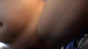 Barefoot pregnant brunette takes interracial doggystyle creampie and facial