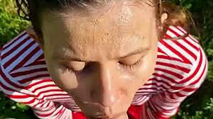 Hot Summer Day Sloppy Mouth Fuck With Cute Tanned Pigtail Girl Next Door