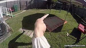 model brandi flashes jeweled buttplug upskirt and drips wet pussy juices