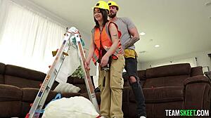 Stepdaddy Fucks Angel Cake's Tight Pussy with Cumshot Facial