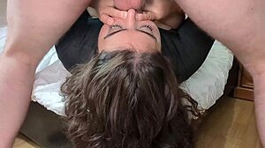 she flips upside down for brutal throat pounding and sloppy pie...