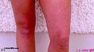 Cute Blonde Teen Model Strips Petite Body for Daddy Casting Interview