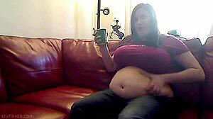 azismiss stuffs ice cream on her fat latina bbw belly big ass tits chubby