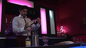 Busty Blonde Pole Dancer Fucked Bent Over Bar Then Pissed On!