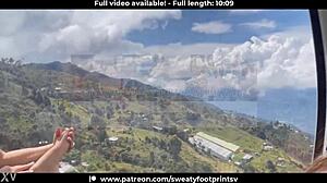 i take off sweaty sneakers socks on medellin cable car with latinas