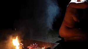 Forest Nudist Sucks Cock With Big Tits!!