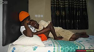 nasty stepsis bounces on huge cock bent over