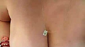 Blonde BBW Smokes and Rubs Ice on Massive Tits