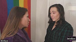 Sinn Sage Rips Clothes and Drills Ariex X's Juicy Pussy with Her Strapon Dildo!