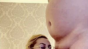 blonde teen with big natural tits showers her sexy ass playfully