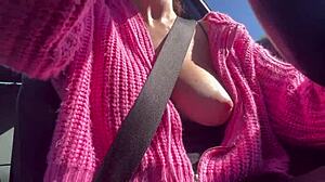 Artemisia Love Flashes Juicy Big Tits in Sexy Car Ride