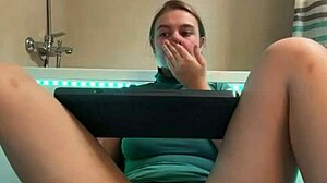 Horny BBW Teen Rides Dildo To Orgasm Cum