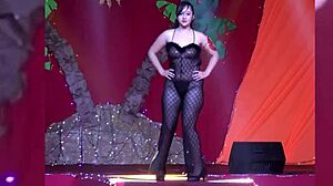 hot latinas teasing in see-through dresses crossdressing style