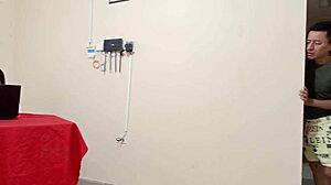 hey check out this gorgeous milf i caught watching porn now she's slurping my cock and getting pounded hard