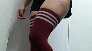 cheeky nerd tries topless socks sans panties