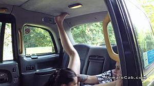 i spied these british lesbians using toys for backseat sex in fake taxi