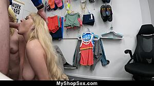 two slutty teen shoplifters bent over fucked hard by mall cop while stepdad spies crying tight pussies