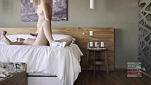 capitalina goes to hotel for neighbor's huge cock but keeps chatting with cuck hubby nonstop