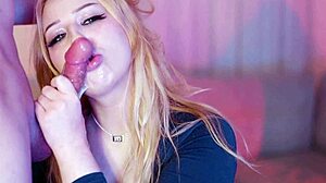 cumslut housewife gags on monster cock cumming twice outdoors