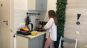 i grabbed a banana since nothing else was around and slid it in deep while moaning loud in the kitchen