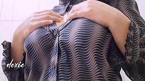 pinay chubby housewife big natural tits office solo play