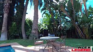 busty milf shay sights rocks alex's world with her pool holes