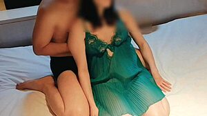 wearing that sexy green lingerie, caressing her slim cute wife fully clothed till she climaxes hard... homemade kawasaki jk vibes