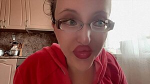 part two explores huge glasses fetish with kinky long nails up close