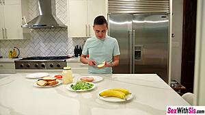 Bratty Stepsis Sucks Big Cock Skips Banana Lick