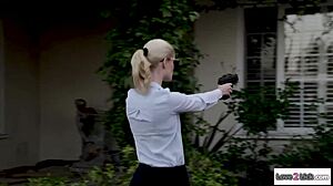 Dominant Lesbian Cop's Rimjob from Captive Slave!