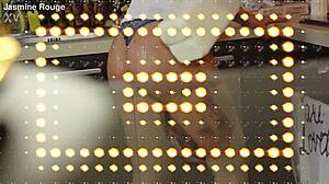 that young housewife slut with natural tits drops panties in kitchen—lipstick smeared from going crazy