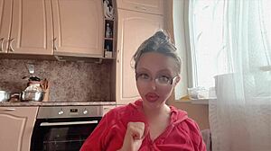 part two explores huge glasses fetish with kinky long nails up close