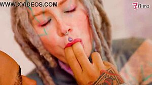 Tattooed punk teen's bbc anal deepthroat ends in messy facial atm