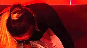 Blonde MILF Sucks Rides Cock Bent Over Fishnets