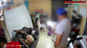 Model's backstage lingerie photoshoot turns into quick buttplug pussy fuck