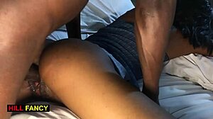 sweet black student rides huge cock raw on bed 😍🍆💦