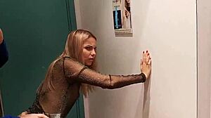 caught letty black slurping cock in dressing room, swallows every drop 😲💦