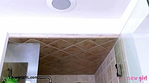 lovely brunette teen 18+ steps out fresh from shower