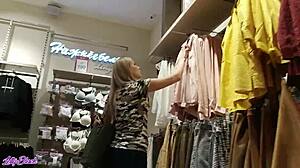 caught letty black slurping cock in dressing room, swallows every drop 😲💦