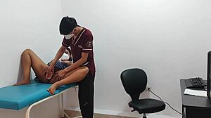 HORNY TALL STUDENT BENDS OVER OFFICE DESK FOR HUGE COCK POUNDING!