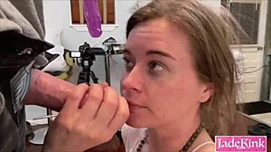 Cutie Amateur Gags on Deepthroat While Dirty Talking in Jeans and Sneakers!