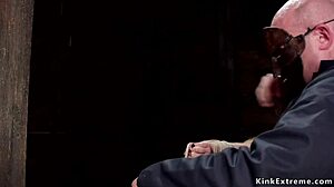 Tiny Tits Blonde BONDAGE Shaved Pussy Toyed Whipped Rough