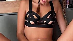 18yo model rides dildo hard till she explodes in orgasm 🔥💦